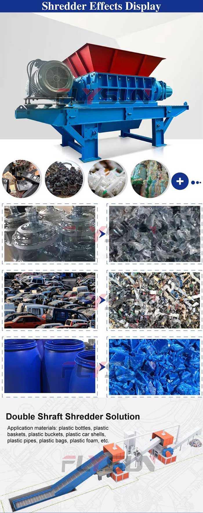 plastic waste crushing machine Effects display