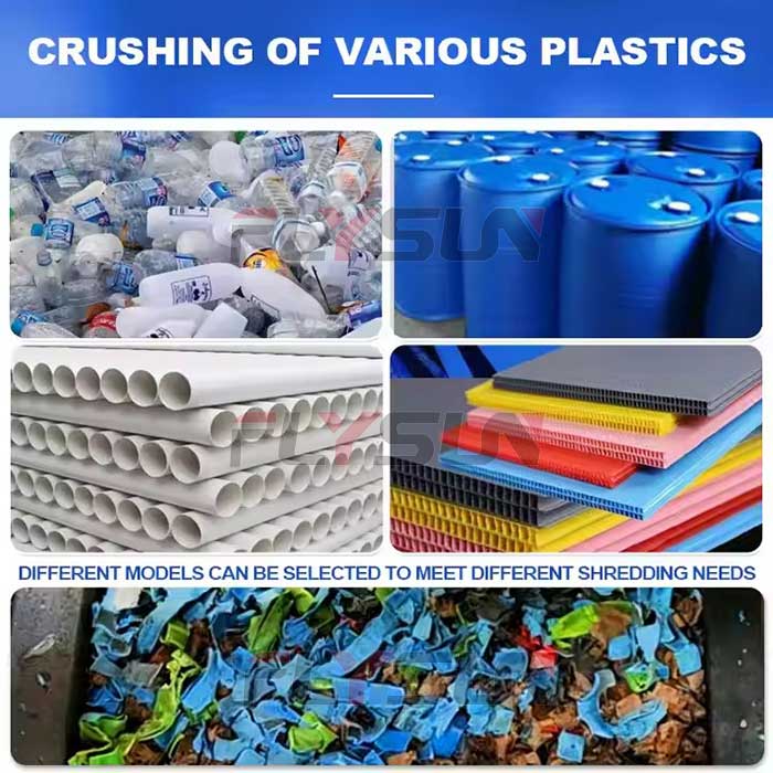 plastic waste crushing machine Application scope