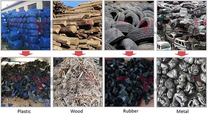 tyre shredding Application Areas