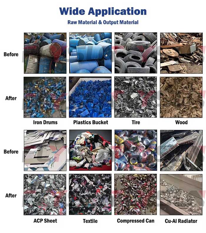 wood recycling shredders tearing effect